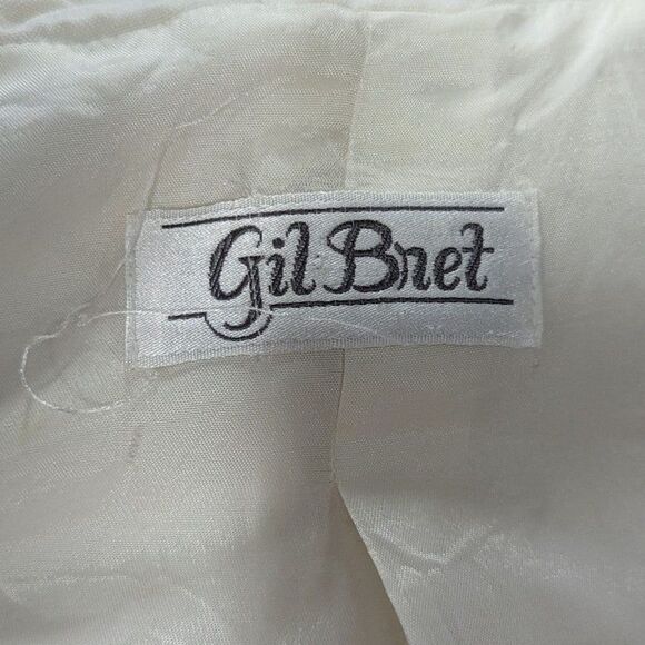 Vintage Gil Bret Size 14 White Double Breasted Jacket w Hood and Pockets - Picture 5 of 8